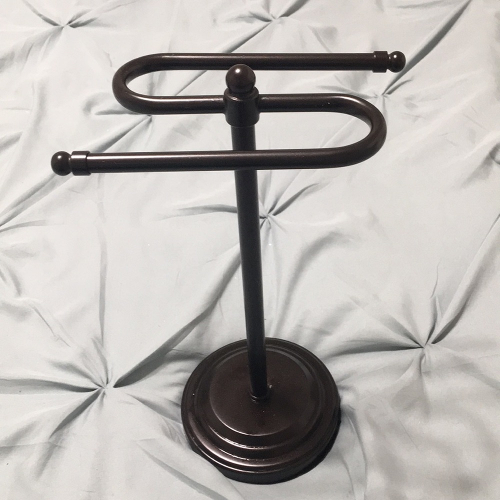 Small Hand Towel Drying Stand, dark bronze color